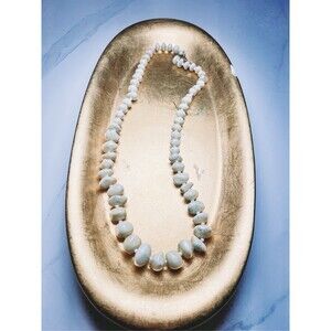 Vintage Necklace Women's 80's Mixed Media Cream Abstract Screw Closure Jewelry